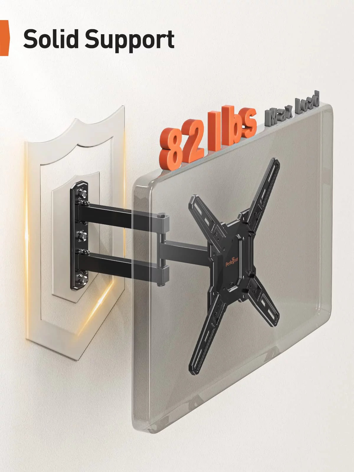 Full Motion TV Wall Mount for 26-60 inch LED LCD Flat Curved Screen TVs, Max 400x400mm, up to 82 lbs L73194