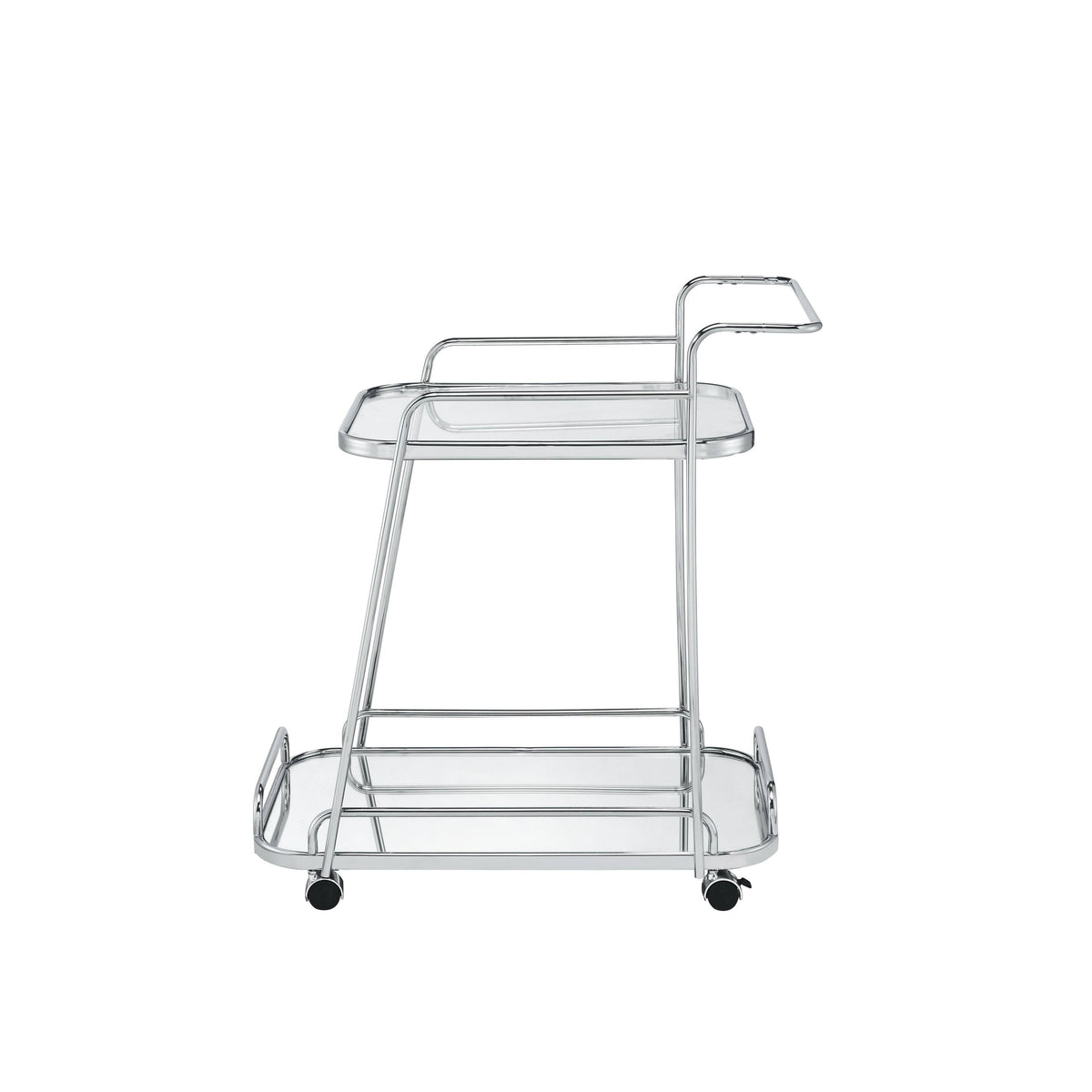 Serving Cart Clear Glass Chrome Finish Q24392