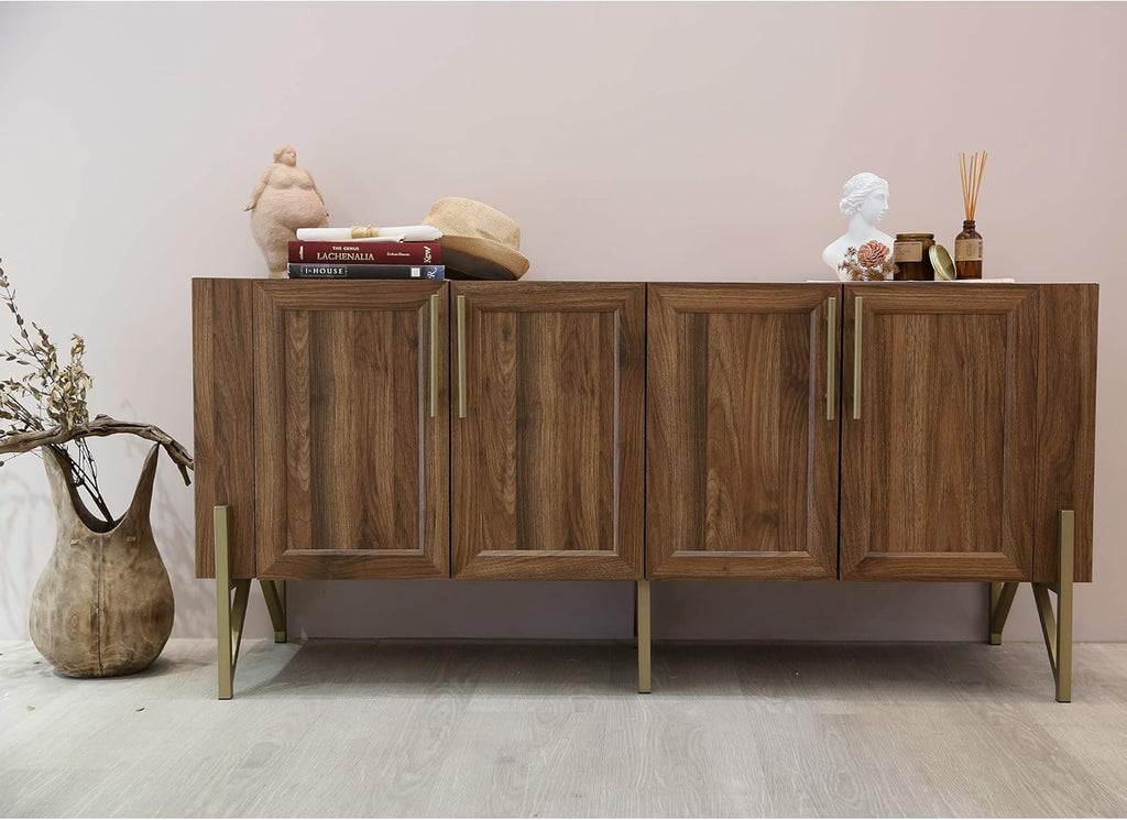 Walnut Mid Century TV Stand Media Console J11799
