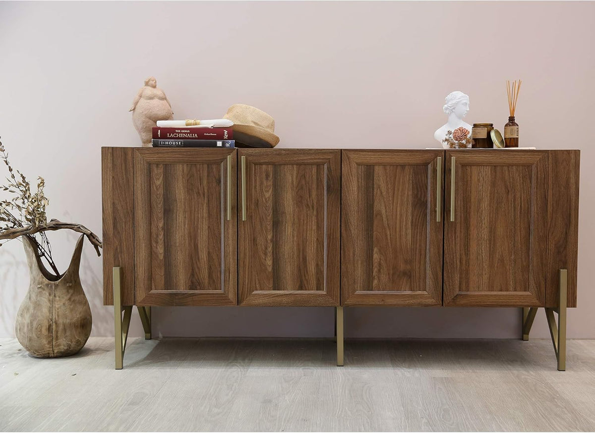 Walnut Mid Century TV Stand Media Console J11799