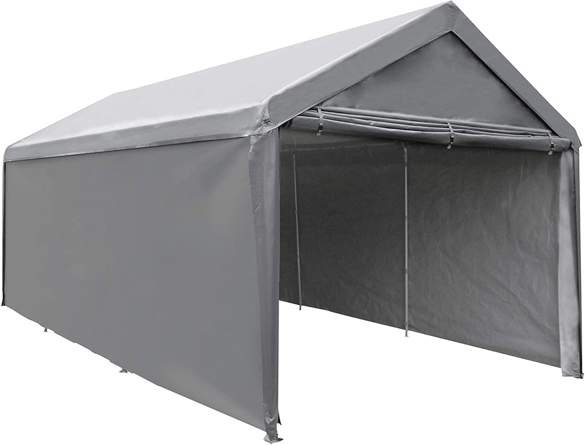 10 x 20 ft Heavy Duty Carport with Removable Sidewalls & Doors E592