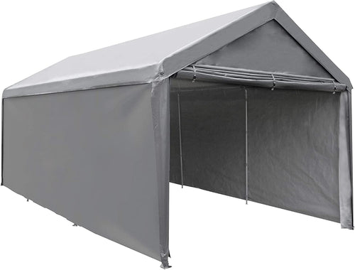 10 x 20 ft Heavy Duty Carport with Removable Sidewalls & Doors E592