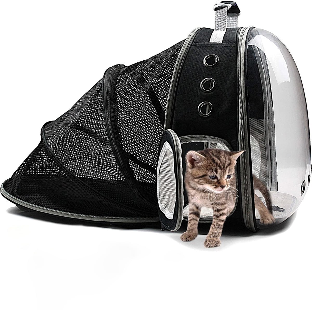 Black Expandable Cat Carrier Bubble Backpack L796