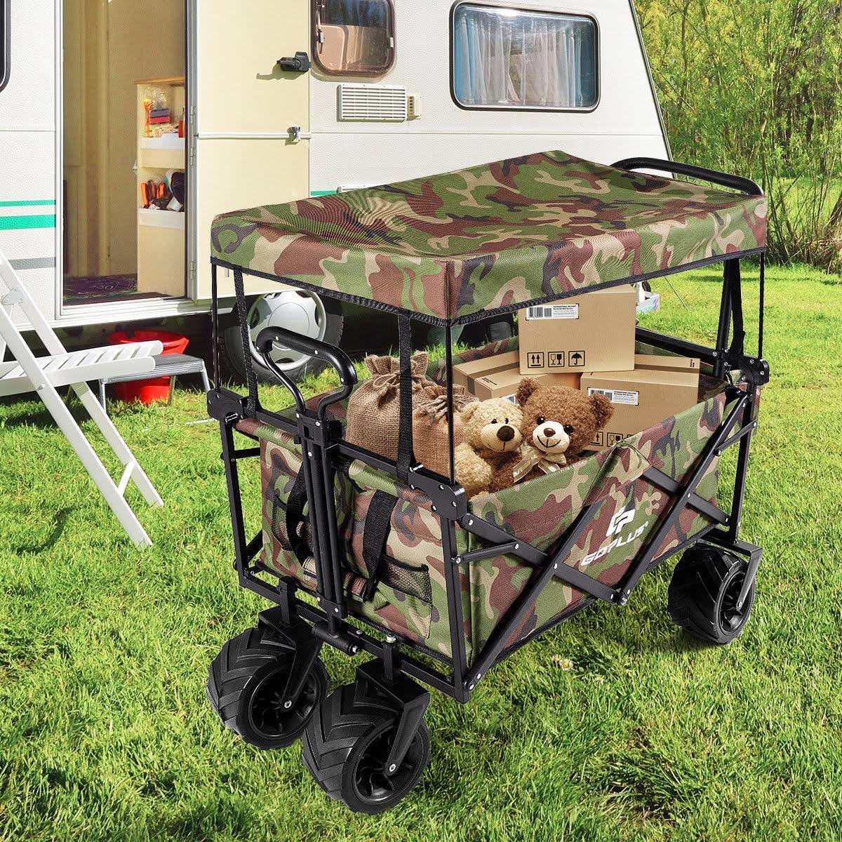Collapsible Folding Wagon Cart with Canopy D303