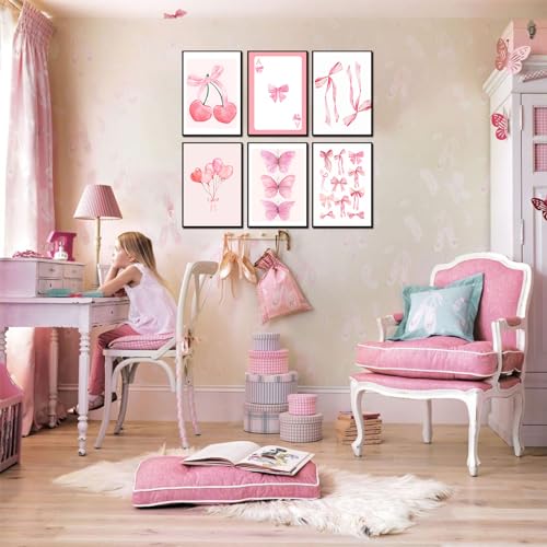 6pcs Pink Canvas Wall Art Prints Unframed Z241
