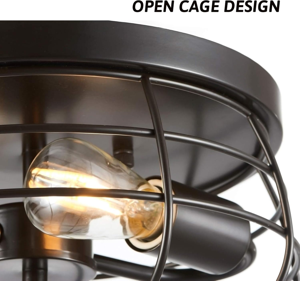 2-Light Industrial Flush Mount Ceiling Light Fixture M38910