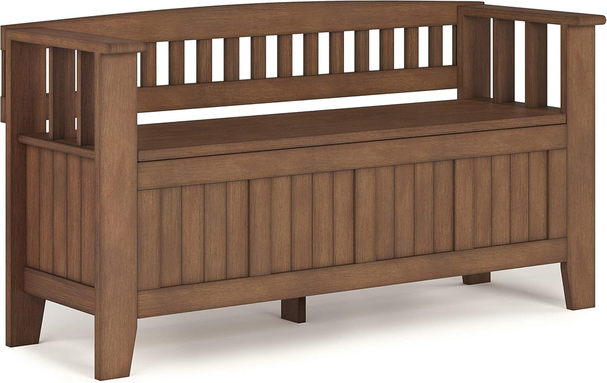 Solid Wood 48 inch Wide Entryway Storage Bench N31421