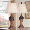 Set of 2 Bronze Cream Table Lamps G7976