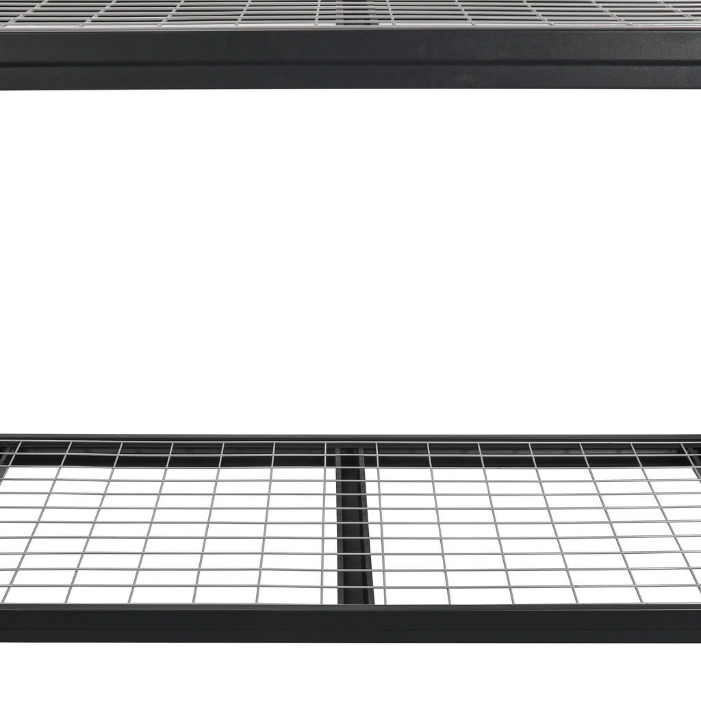 Black Steel 3-Tier Storage Shelf Unit 72-Inch-H x 77-Inch-W x 24-Inch-D I767