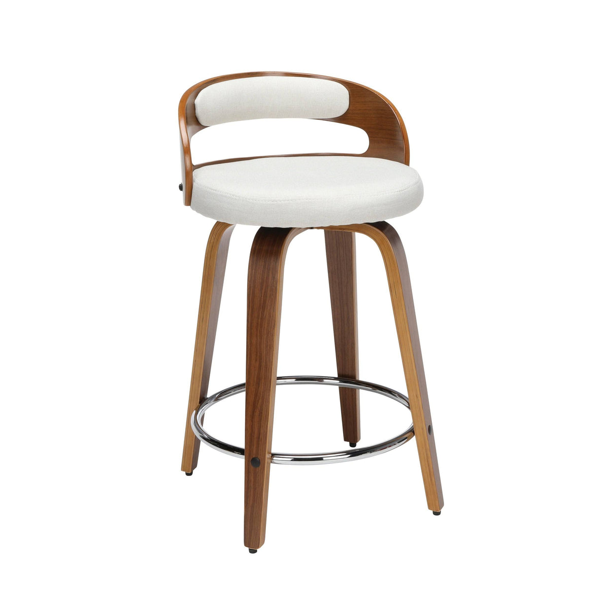 Beige Bentwood Swivel Stool P791744