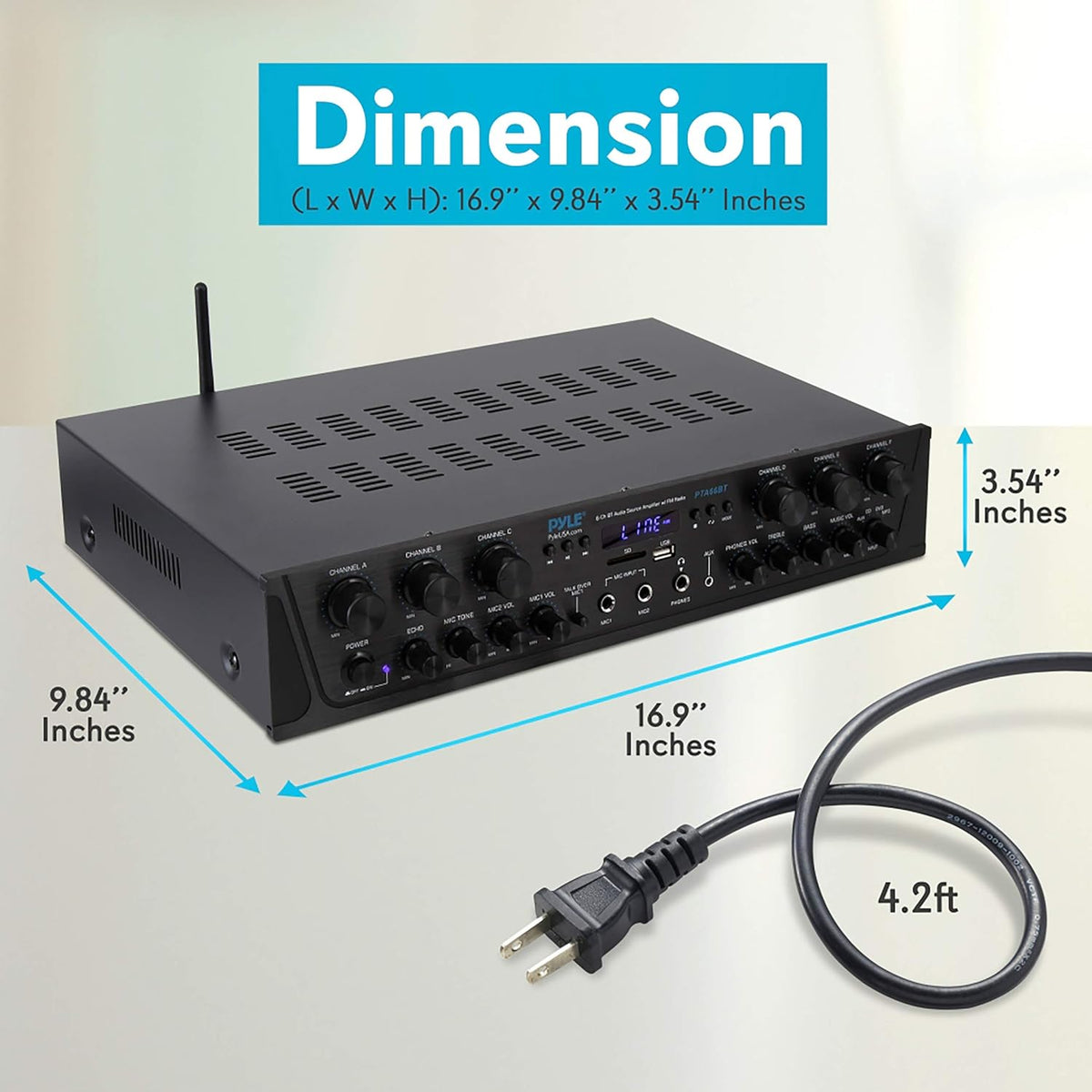 6 Channel 600 Watt Bluetooth Stereo Receiver Amplifier F86973
