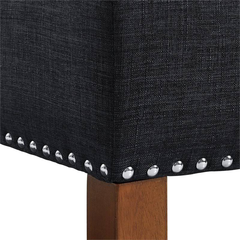 Tufted Storage Bench in Charcoal Black L1182