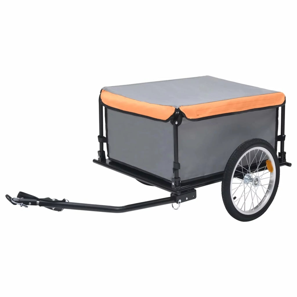 Bike Cargo Trailer Gray and Orange 143.3 lb T586