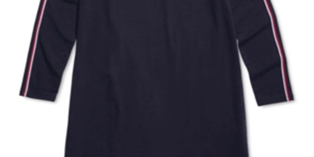 Blue Half Zip Turtleneck Dress D7646