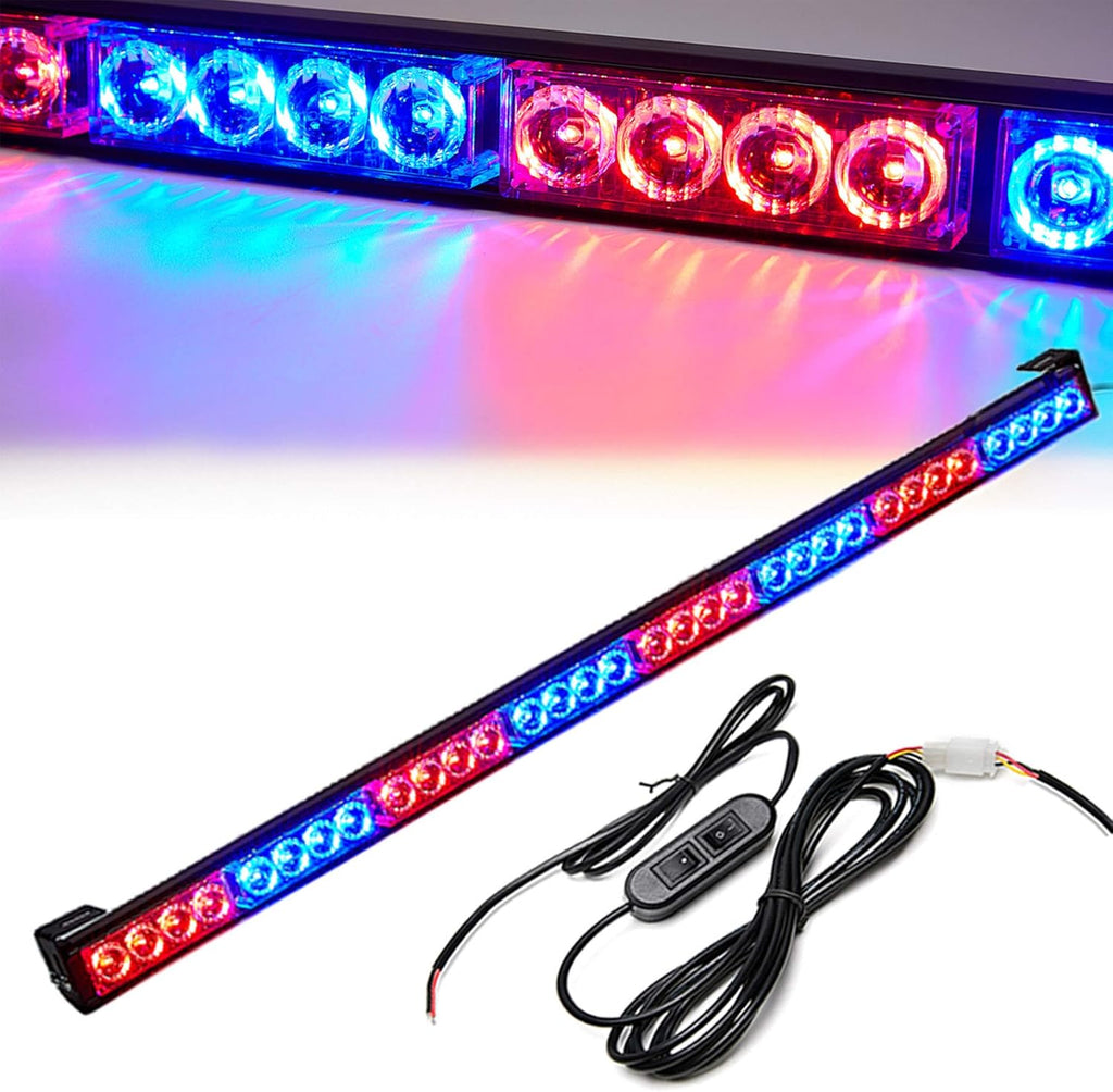Red/Blue 35.5 Inch 32 Led Waterproof Strobe Light Bar Pack of 2 I558281