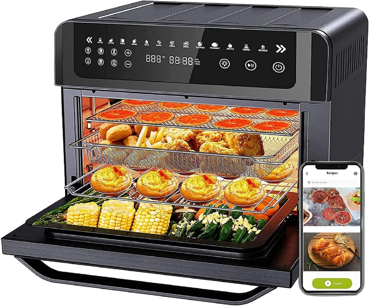 Large Digital LED Screen Convection Air Fryer Toaster Oven Combo with Rotisserie and Dehydrator D1224