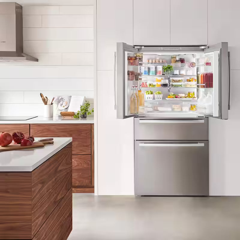 36 in. 21 cu ft Smart Counter Depth French Door Refrigerator in Stainless Steel Q89800
