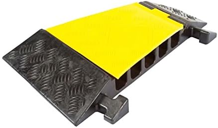Heavy Duty Cable Protector Ramp 1 Channel 38.5" Long Black Yellow U552945