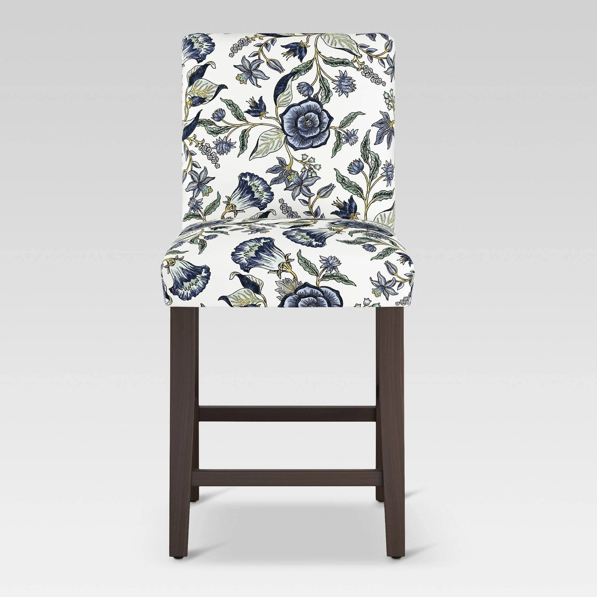 Blue Shaded Floral Counter Height Barstool L33926
