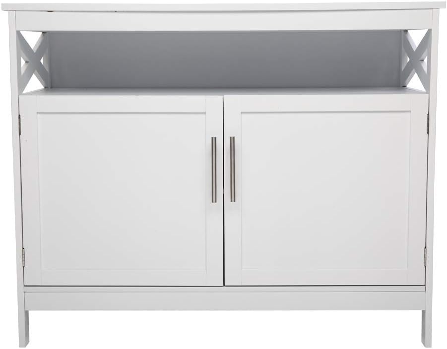 Kitchen Storage Sideboard Buffet Server Cabinet with 2-Door Adjustable Shelf and Open Shelf J9378