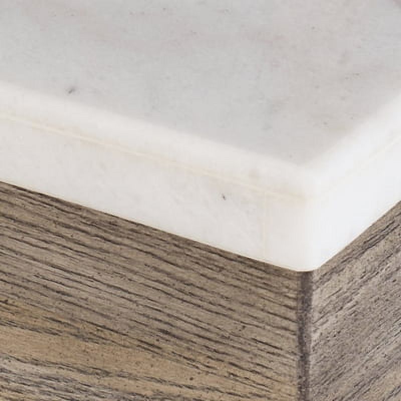 White Marble Top Casual End Table Z19671