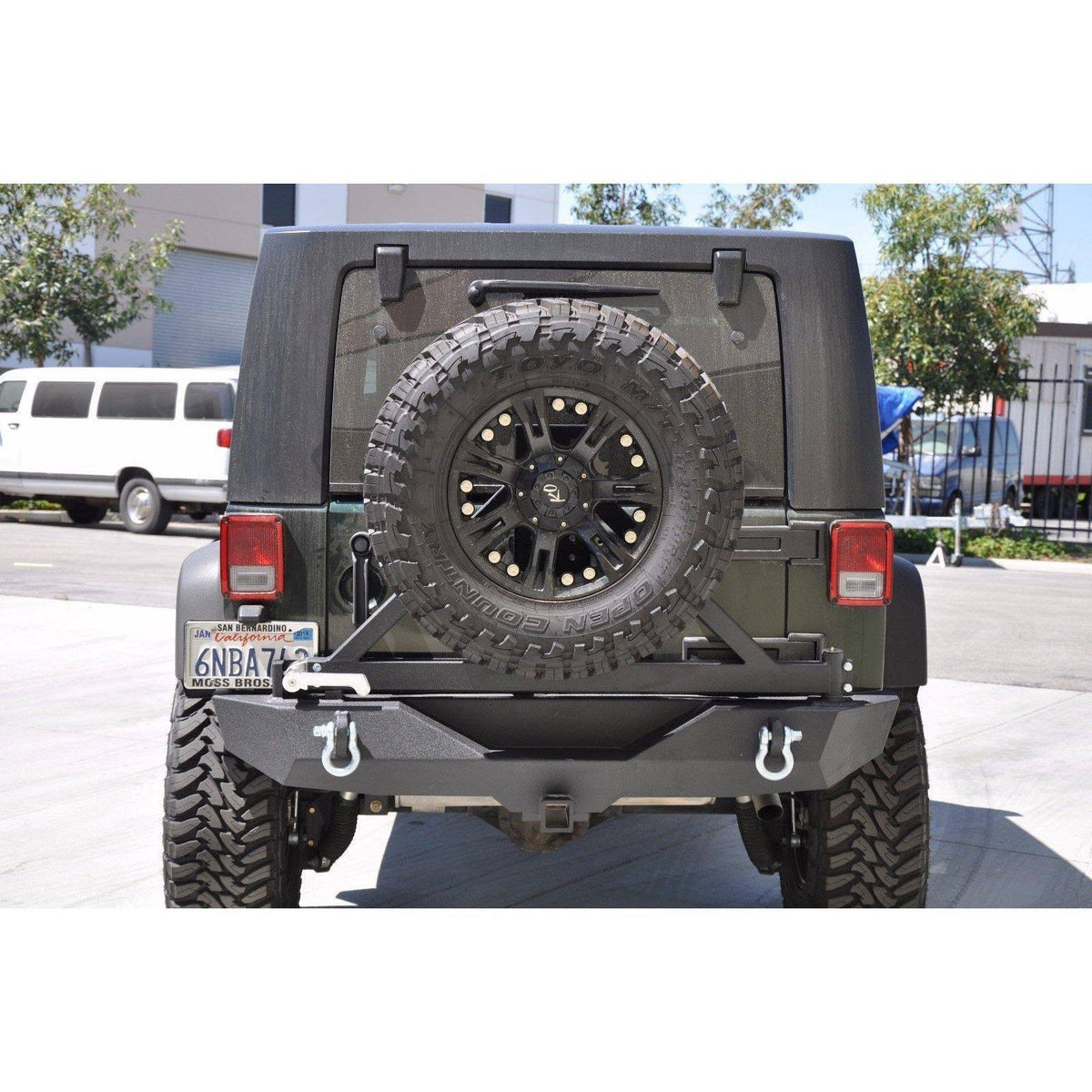 Black Rear Bumper with Tire Carrier W6299
