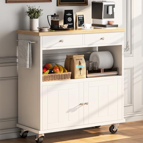 Black Rolling Kitchen Island with Storage Cabinet C6950