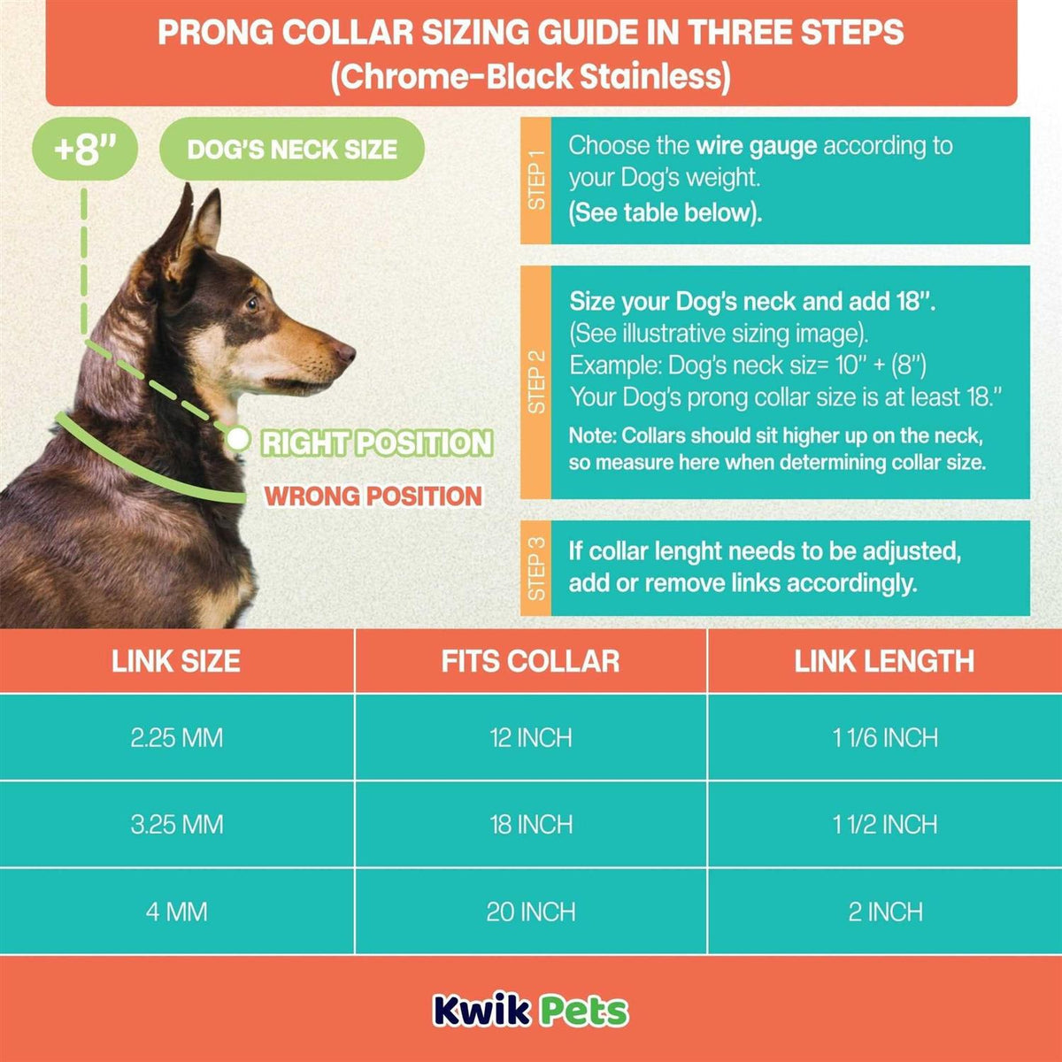 Stainless Dog Prong Training Collar J680
