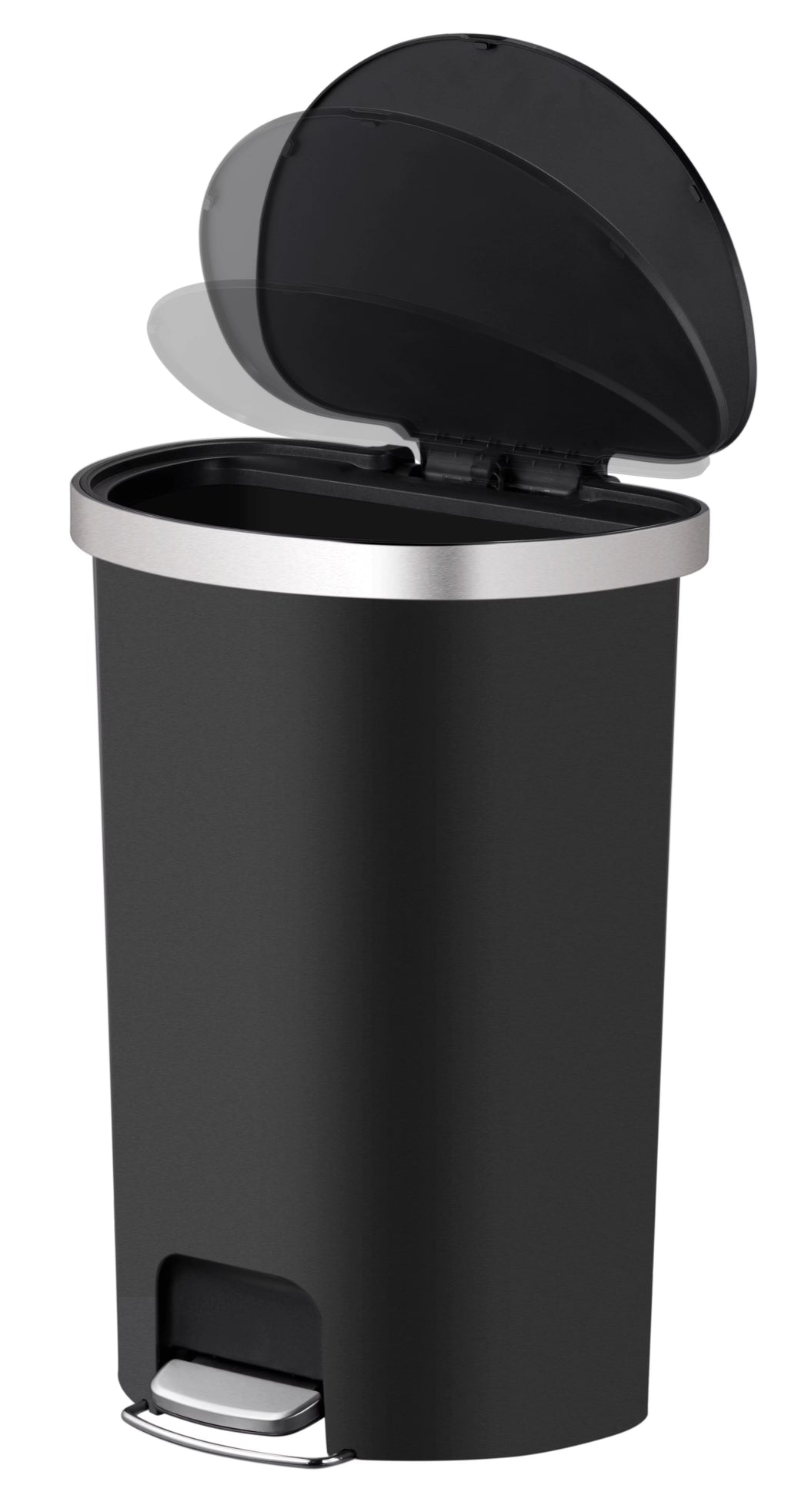 14.5-gal Black Plastic Kitchen Step Trash Can M9035