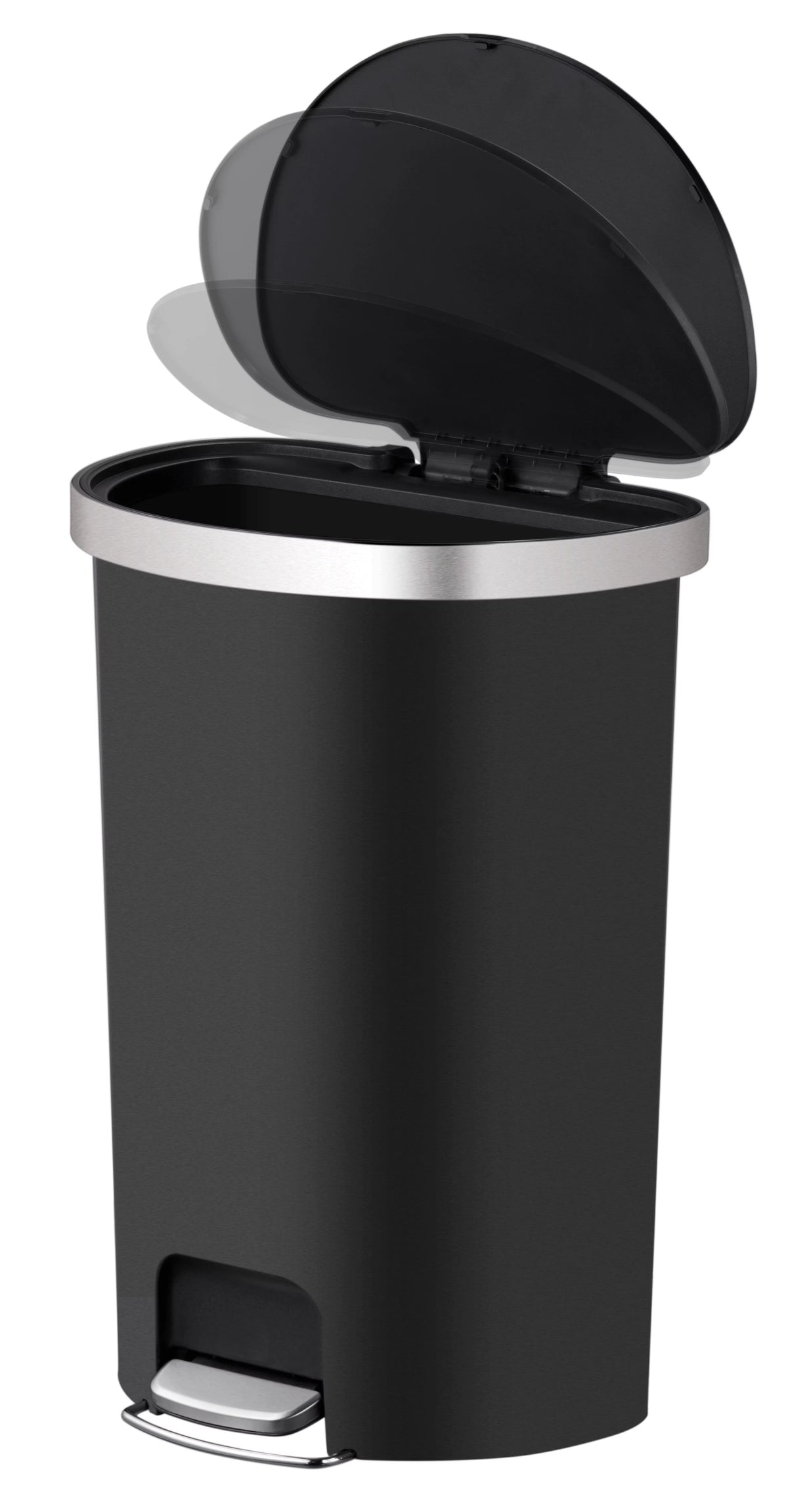 14.5-gal Black Plastic Kitchen Step Trash Can M9035