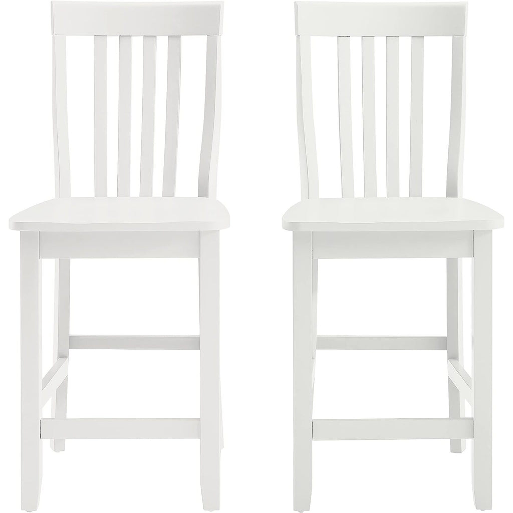 White Wooden Counter Stool Set of 2 O787857
