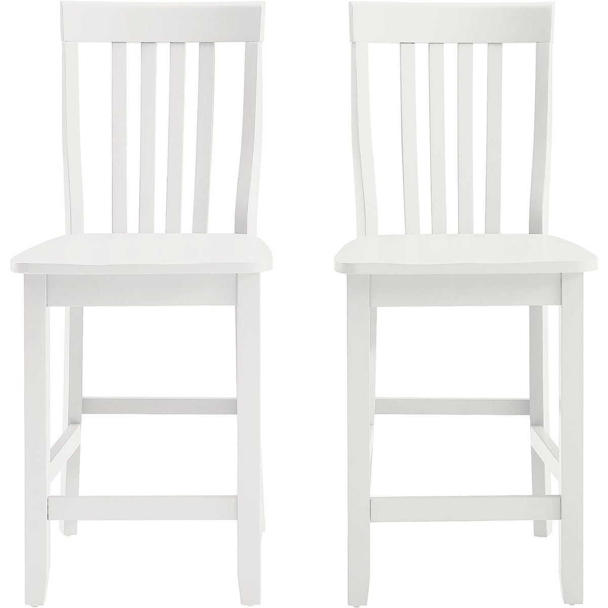 White Wooden Counter Stool Set of 2 O787857