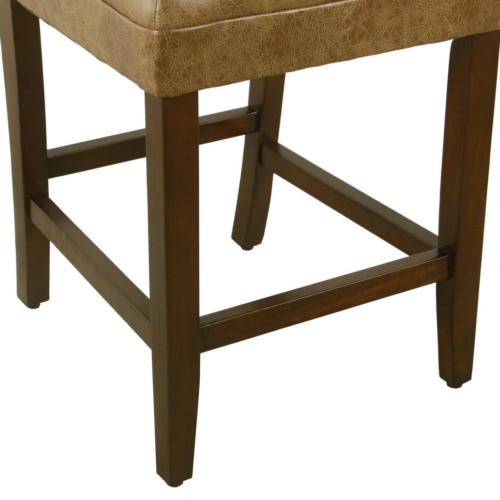 Distressed Brown Faux Leather Barstool K727