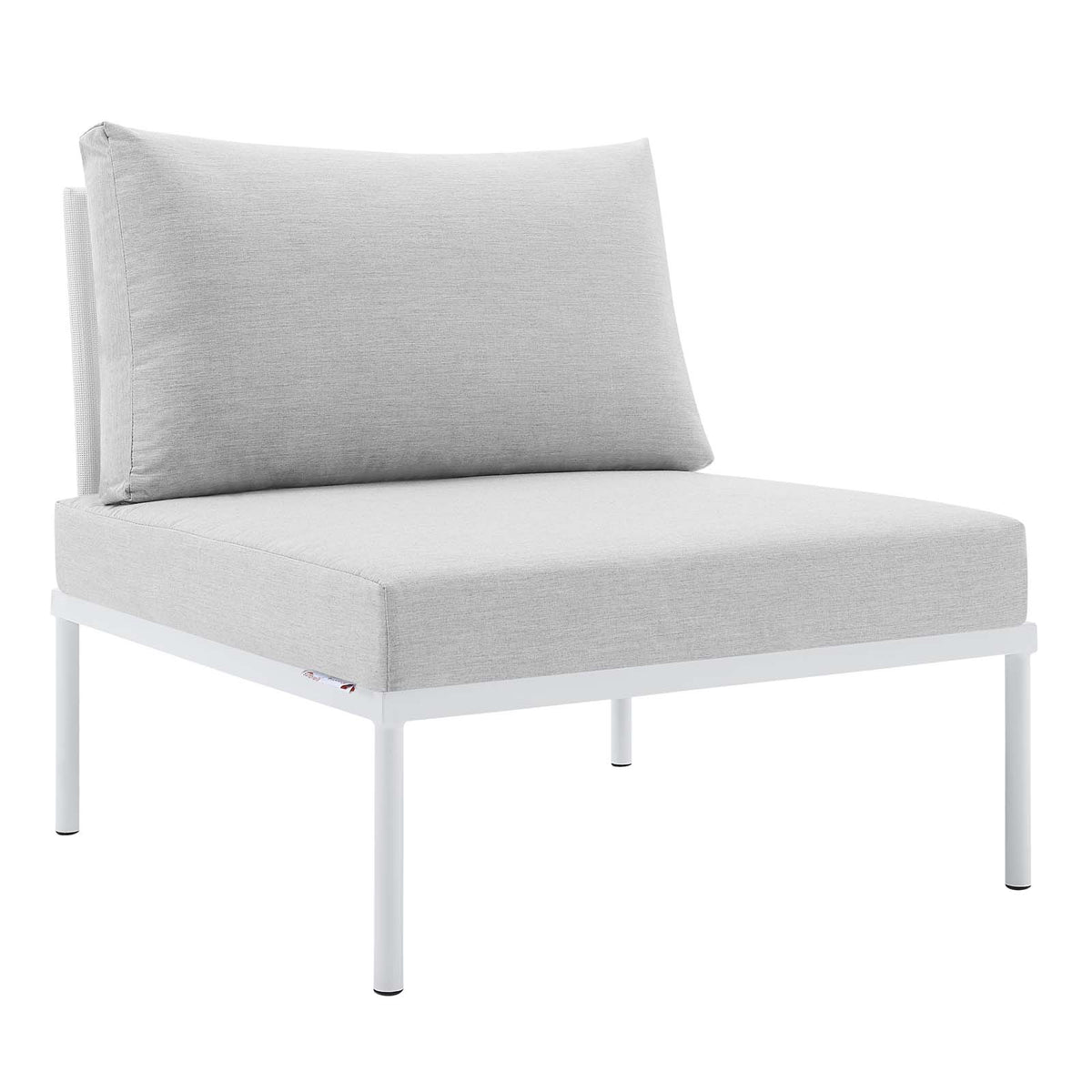 White Gray Aluminum Armless Patio Chair X10187