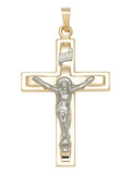 14 KT Two Tone Gold Crucifix M945