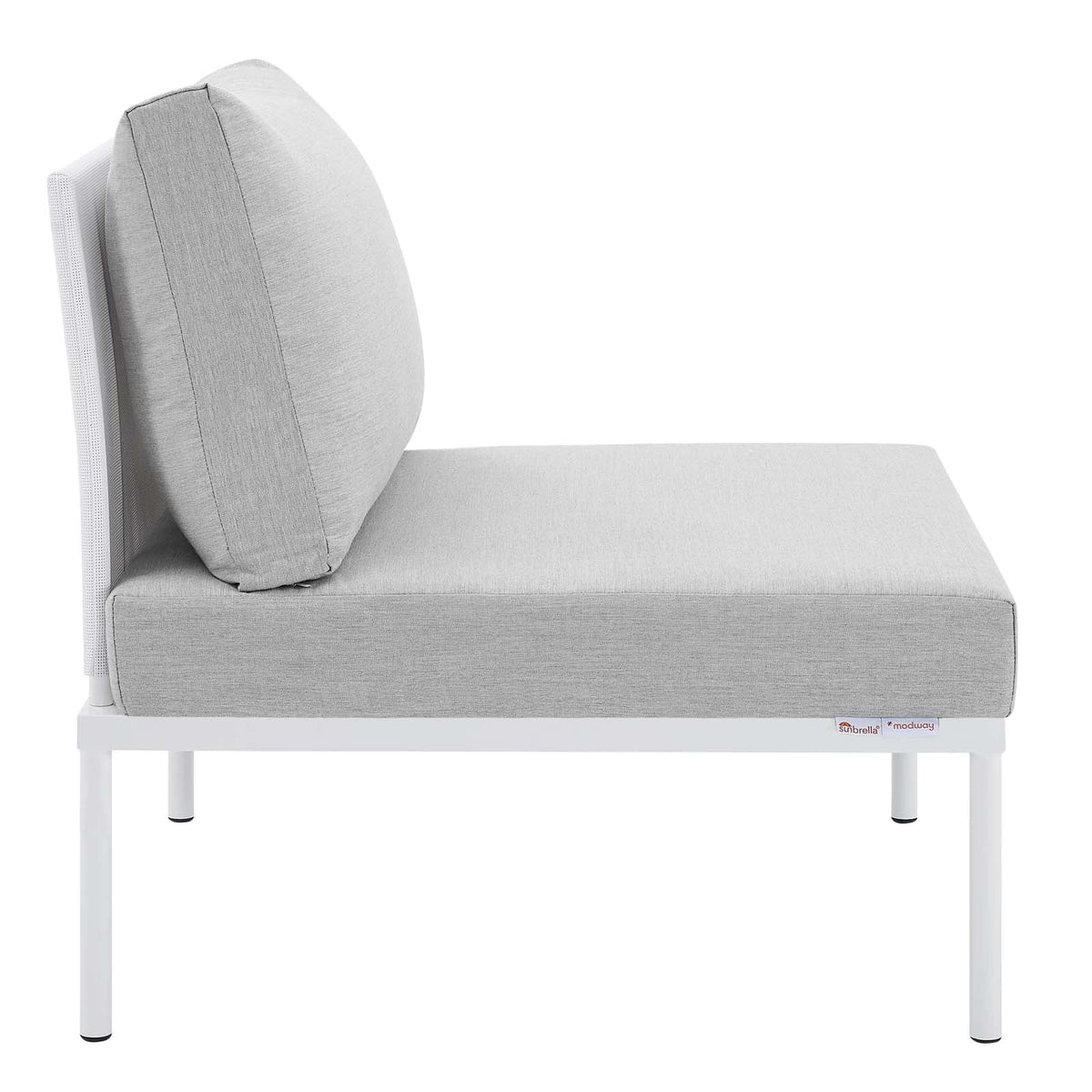 White Gray Aluminum Armless Patio Chair X10187