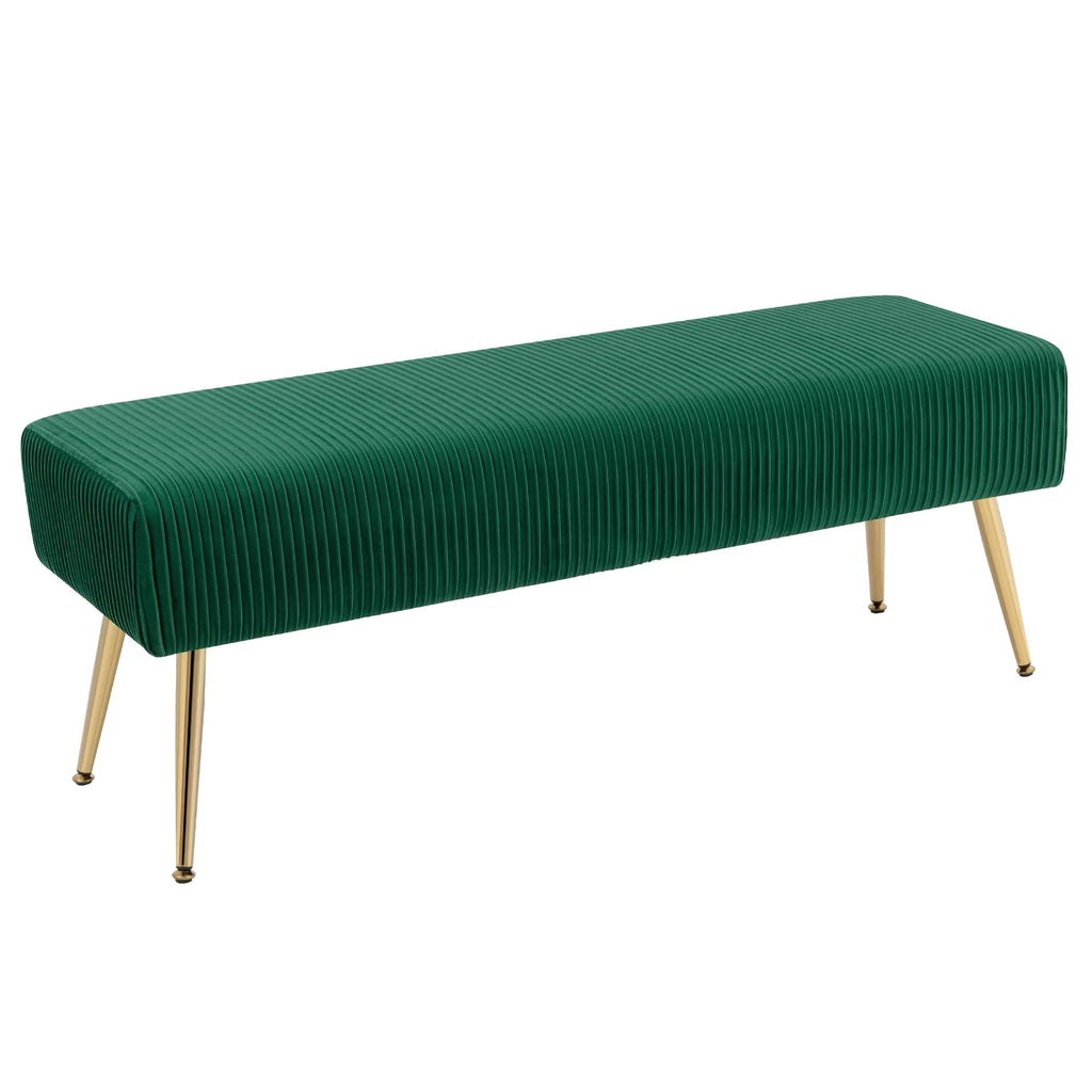 Velvet Upholstered Tufted Ottoman Bench N16393
