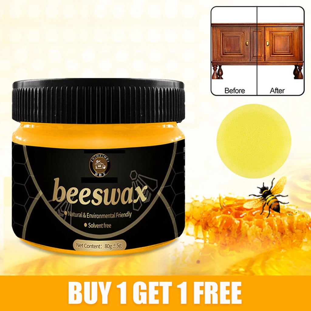 2Pcs Natural Beeswax Wood Furniture Cleaner and Polish H61572