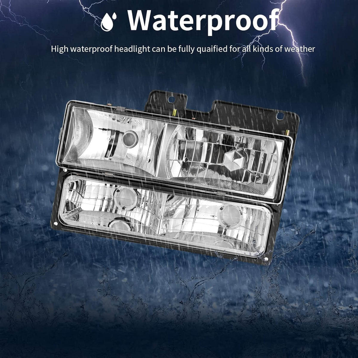 Headlight Assembly with Bumper Lights Pack of 2 W6987