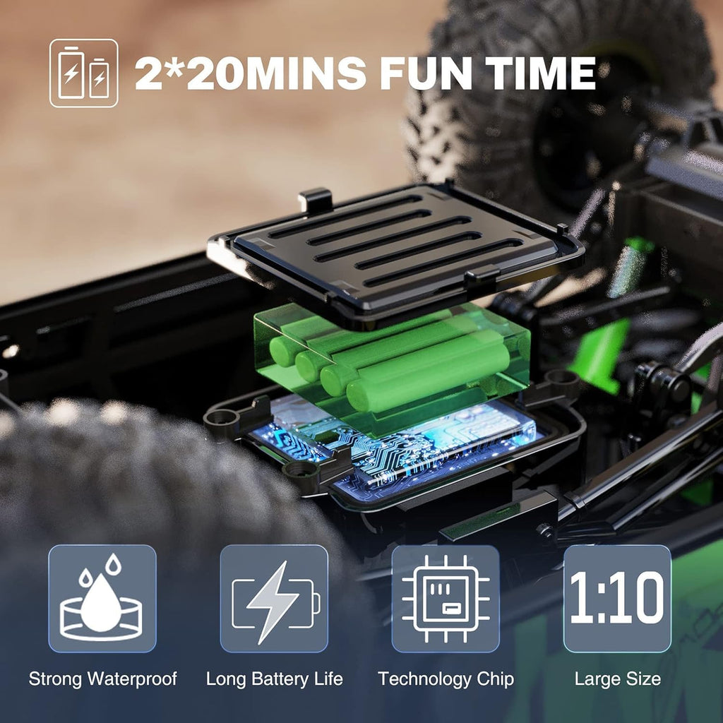2.4 GHz Waterproof 4WD RC Monster Truck with 2 Rechargeable Batteries C6920