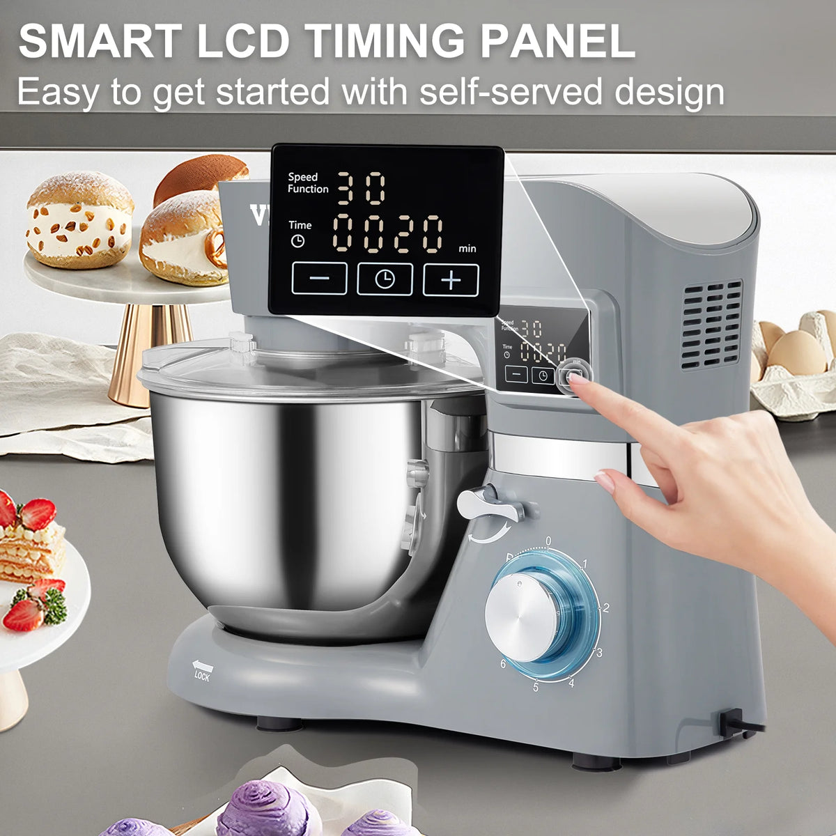 660W 6 Speeds Tilt-Head Stand Mixer with 5.8 Qt W1778
