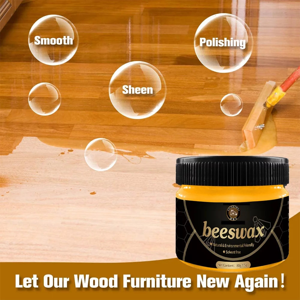 2Pcs Natural Beeswax Wood Furniture Cleaner and Polish H61572