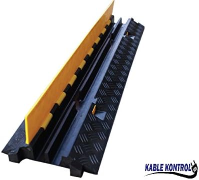 Heavy Duty Cable Protector Ramp 1 Channel 38.5" Long Black Yellow U552945
