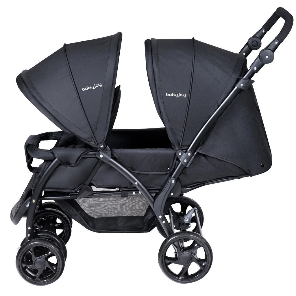 Double Stroller Foldable Lightweight Black T79631