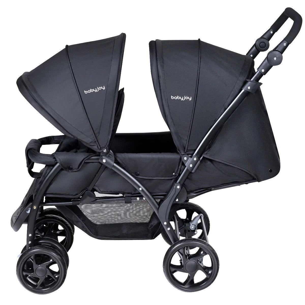 Double Stroller Foldable Lightweight Black T79631