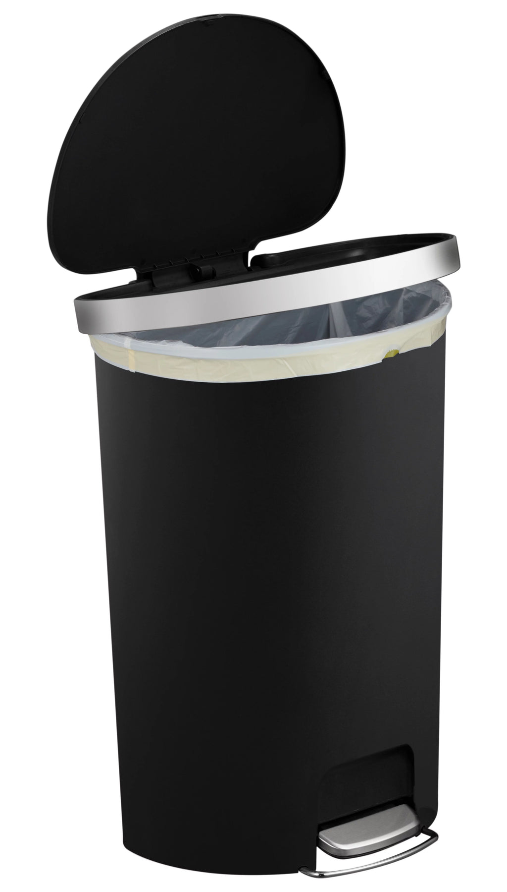 14.5-gal Black Plastic Kitchen Step Trash Can M9035