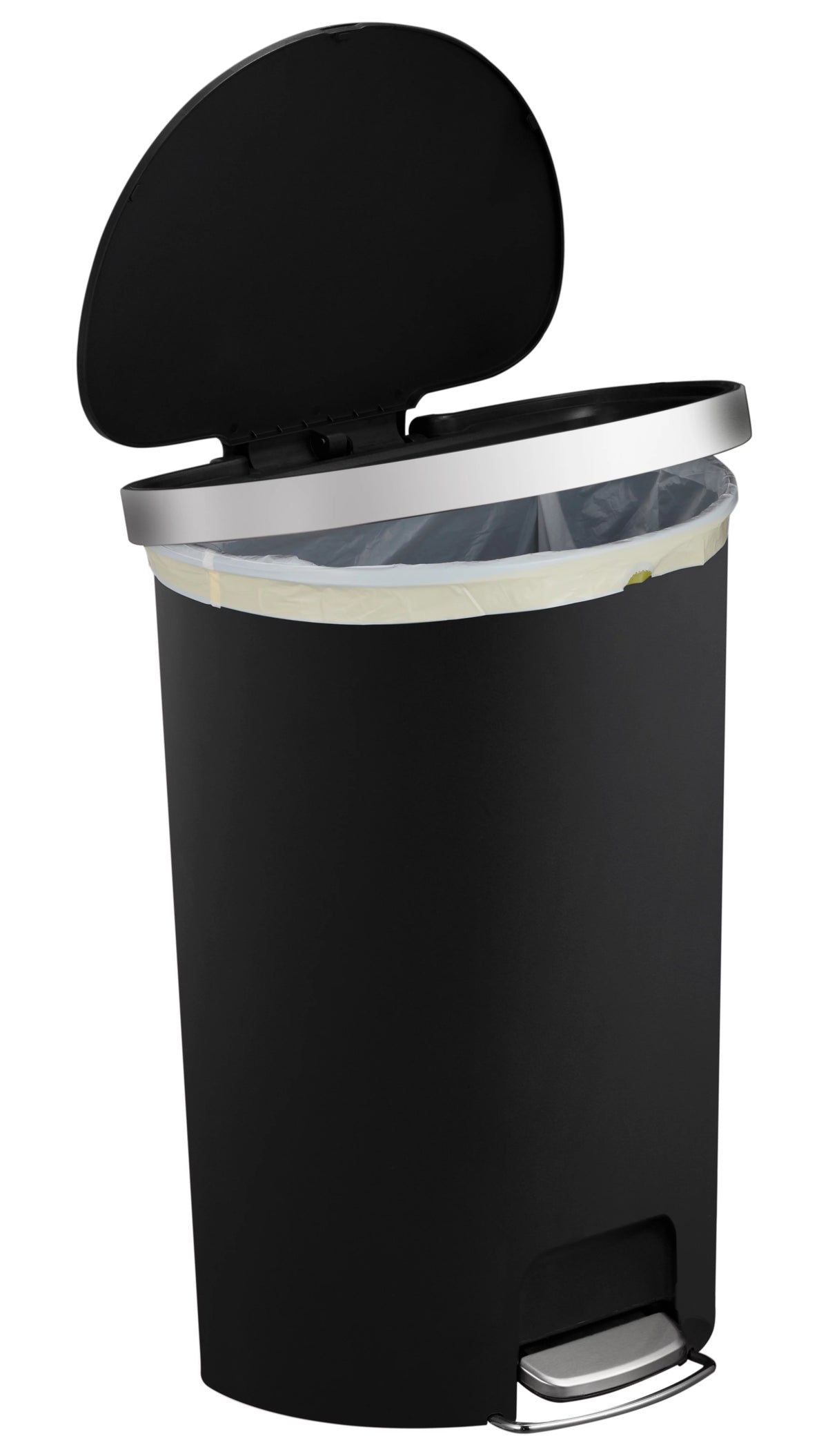 14.5-gal Black Plastic Kitchen Step Trash Can M9035