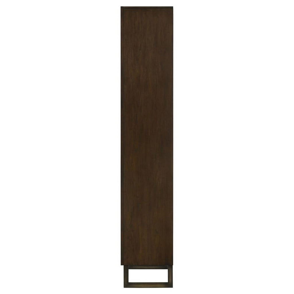 4-shelf Wood Bookcase Dark Walnut and Gunmetal Q927848