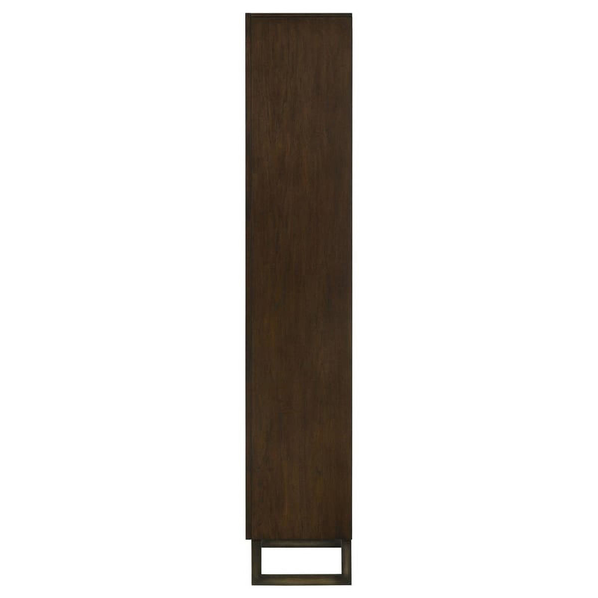 4-shelf Wood Bookcase Dark Walnut and Gunmetal Q927848