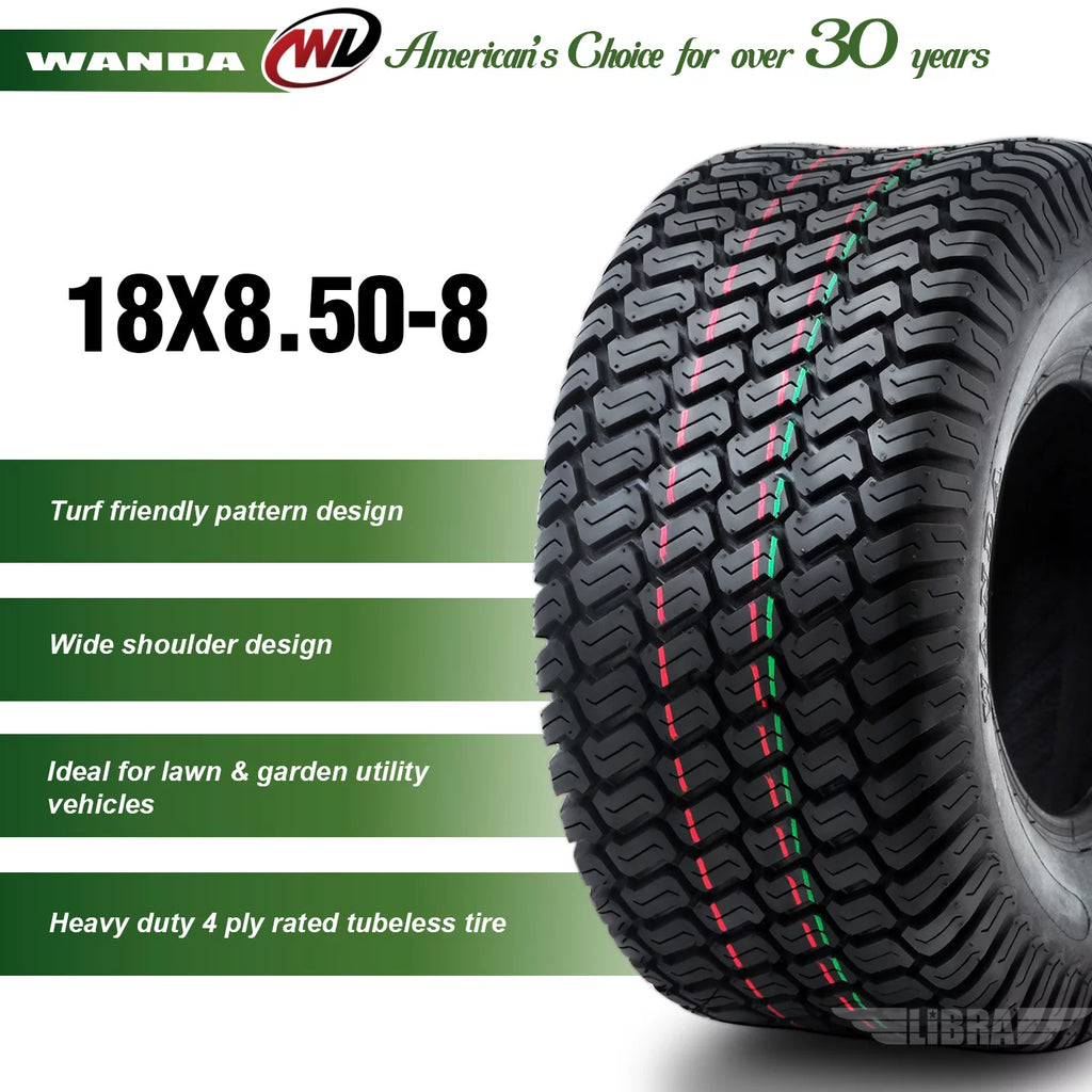 2 New 18x8.50-8 Lawn Mower Turf Tires D48404
